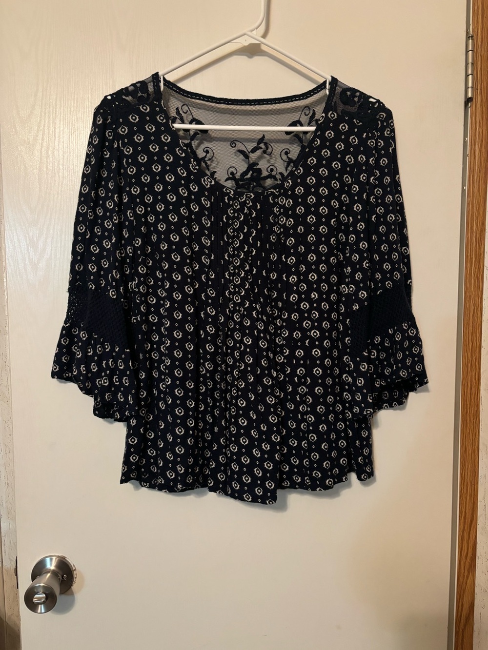 Women’s Navy and White Blouse